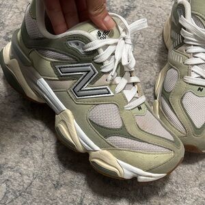 New Balance Women's Olive and Beige Sneakers